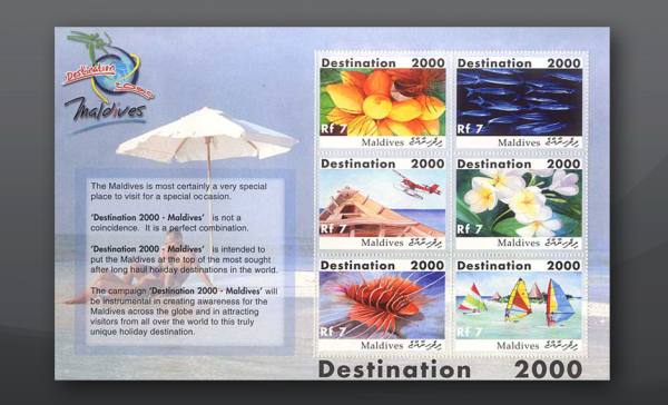 Stamp design destination 2000 Maldives